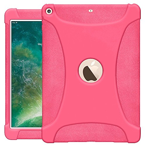 AMZER Rugged Silicone Skin Jelly Slim Protective Heavy Duty Shockproof Case for Apple iPad 9.7, Baby Pink (AMZ202279) von Amzer