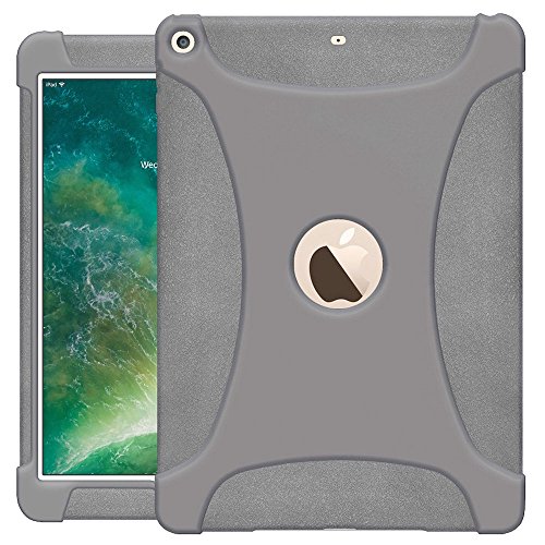 AMZER Rugged Silicone Skin Jelly Slim Protective Heavy Duty Shockproof Case for Apple iPad 9.7, Gray (AMZ202270) von Amzer