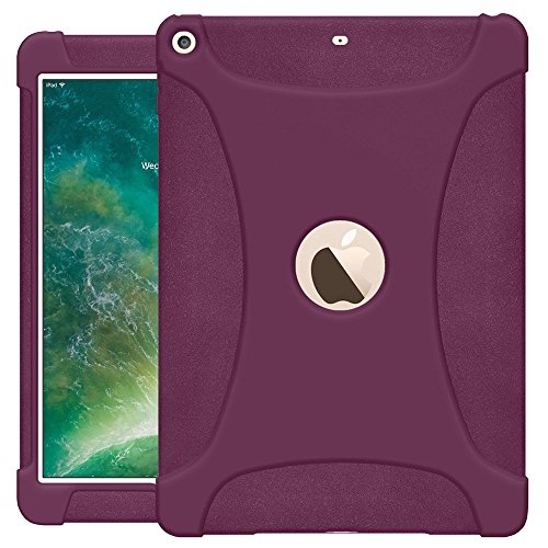 AMZER Rugged Silicone Skin Jelly Slim Protective Heavy Duty Shockproof Case for Apple iPad 9.7, Purple (AMZ202273) von Amzer