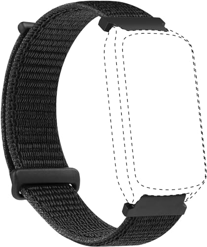 Amzhero Smartwatch-Armbänder, 16 mm für D26 Smartwatch, Fitness-Tracker, weiches Nylon-Sportarmband, Schwarz von Amzhero