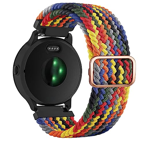 Amzpas 20mm Armband für Samsung Galaxy Watch 6/5/ 4 40mm 44mm/ Galaxy Watch 6 Classic 43mm 47mm/ Watch 5 Pro 45mm/ Watch 4 Classic 42mm 46mm, Elastische Geflochtenes Nylon Uhrenarmband Damen Herren von Amzpas