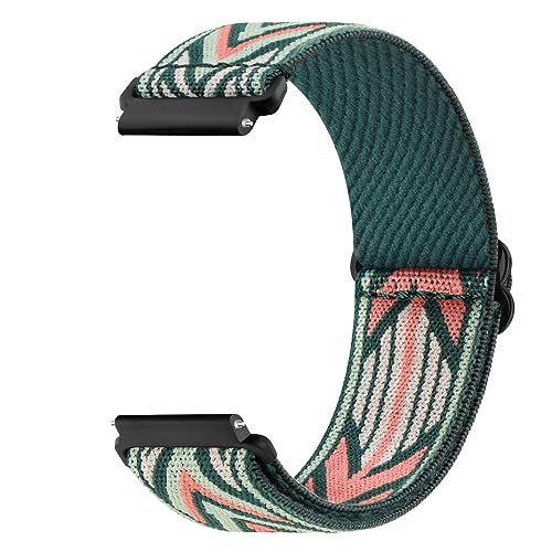 Amzpas Armband für Amazfit GTS 2 Mini Armband/GTS 4 Mini/GTS 4/GTS 3/GTS 2/GTS 2e für Damen Herren,Nylon 20mm Verstellbares Elastisches Ersatzarmbänder für Amazfit GTR Mini/GTR 42mm (Grüner Pfeil) von Amzpas