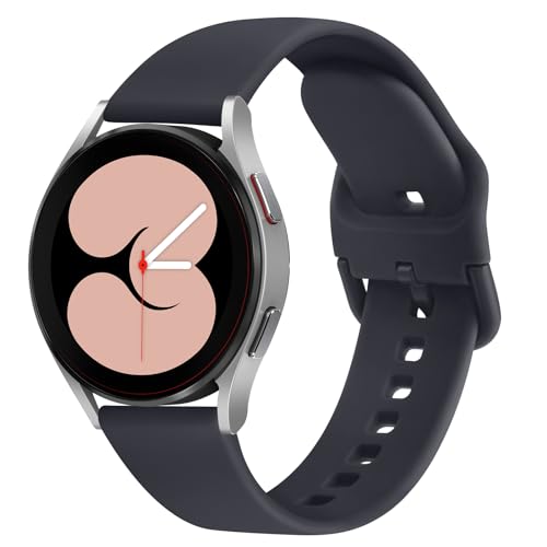 Amzpas für Samsung Galaxy Watch 4 Armband 40mm 44mm,Galaxy Watch 4 Classic Armband 42mm 46mm,20mm Neues Silikon Sport Ersatzarmbänder für Samsung Galaxy Watch 4 Damen Herren (Midnight) von Amzpas