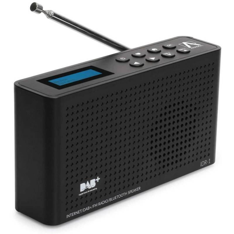 Anadol IDR-1 Internet Radio DAB+ FM-UKW Bluetooth Lautsprecher tragbar mit Akku Wlan LCD Schwarz von Anadol