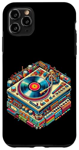 Hülle für iPhone 11 Pro Max Vinyl-Plattenspieler, Explodiertes Diagramm, Retro-Vinyl-Liebhaber von Analog Vibes Apparel