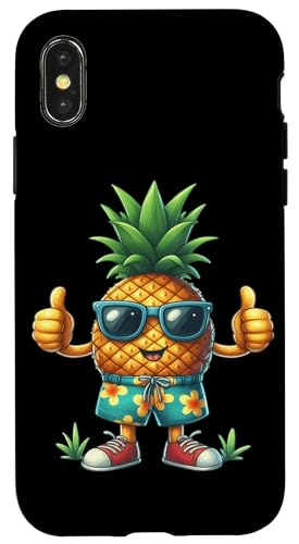 Hülle für iPhone X/XS Ananas Frucht Cocktail Tropen Urlaub von Ananas Frucht Cocktail Tropen Urlaub