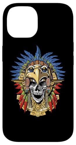 Hülle für iPhone 14 Aztekische Schädel Adler Krieger Maske Mythologie von Ancient Aztec Mayan Mythology Clothing