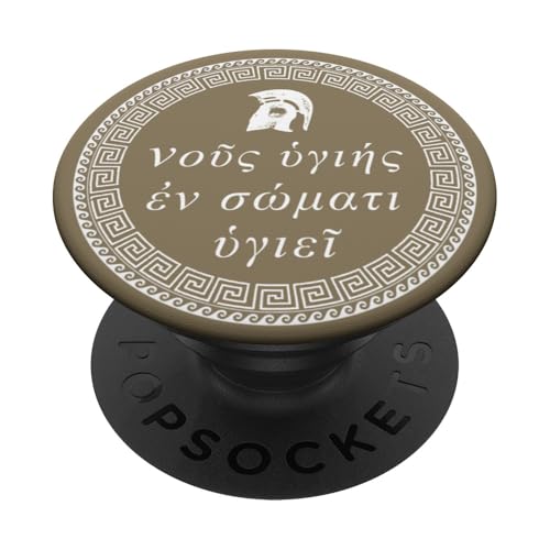 Health of Mind And Body Idiom in altgriechischer Sprache PopSockets Klebender PopGrip von Ancient Philosophy