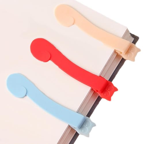 3 Stück Silikon Lesezeichen Set, Automatische Bookmark Smarte Lesebuch Marker Book Marks Clips Seite Markierungen Clip Für Lehrer, Studenten, Buchliebhaber, Schule Heimbürobedarf von Ancsttu