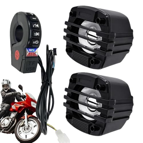 Ancsttu Motorrad-Lautsprecher | Motorrad-Audio-Soundsystem - Wetterfester Radioverstärker, HiFi-Sound-Audio-Verstärker-System, Motorrad-Stereoanlage für Motorrad von Ancsttu