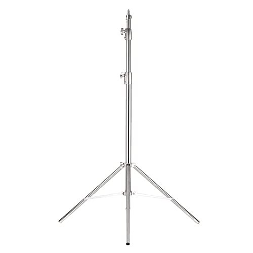 Andoert Lichtstativ 280cm, Hochleistungs Edelstahl Lichtständer, Lampenstativ mit 1/4 Zoll & 3/8 Zoll Schraube für Blitzlicht, LED Videoleuchte, Ringlicht, Monolicht, Softbox von Andoer