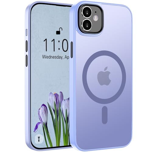 Andwing Magnetisch für iPhone 11 Hülle für Mag Safe, Durchscheinende Matte Handyhülle für iPhone 11, Schutzkraft, Kratzfest Mattierte [Rundum Schutzhülle], Case für iPhone 11 6,1, Hellviolett von Andwing