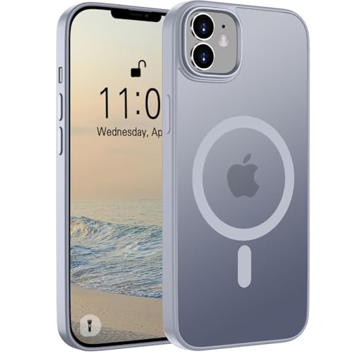 Andwing für iPhone 12/12 Pro Hülle für Mag Safe Magnetische Handyhülle für iPhone 12 Pro, Stoßfester Schutz,Transluzente Matt Outdoor Rundum Schutzhülle Case für iPhone 12 Hülle-Titan Grau von Andwing