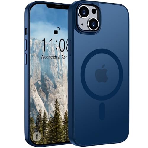 Andwing für iPhone 14 Hülle für Mag Safe Magnetische Handyhülle für iPhone 14, Stoßfester Schutz,Transluzente Matt Outdoor Rundum Schutzhülle, Case für iPhone 14 Hülle-Königsblau von Andwing