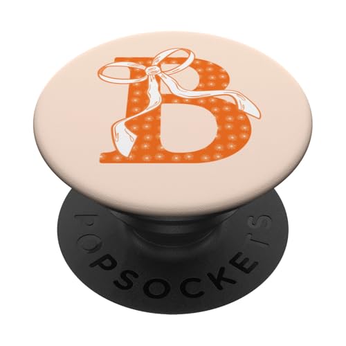 Niedlicher Buchstabe B Monogramm Initiale mit Schleife für Mädchen PopSockets Klebender PopGrip von Angela Dow Designs