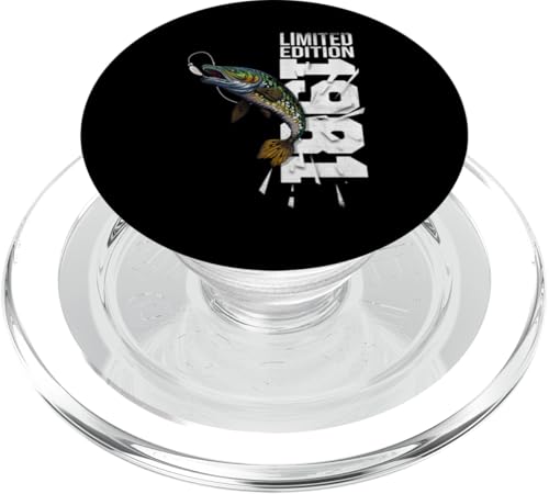 Angler Fisch Jahrgang 1981 geboren Geburtstag Zubehör Angeln PopSockets PopGrip für MagSafe von Angeln und Zubehör Geschenke Shirts