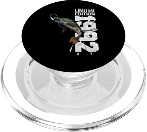 Angler Fisch Jahrgang 1992 geboren Geburtstag Zubehör Angeln PopSockets PopGrip für MagSafe von Angeln und Zubehör Geschenke Shirts