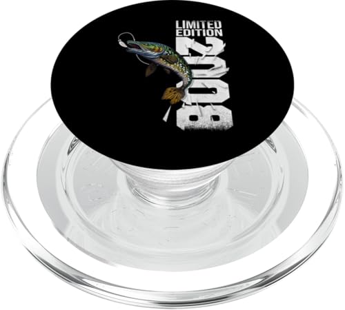 Angler Fisch Jahrgang 2008 geboren Geburtstag Zubehör Angeln PopSockets PopGrip für MagSafe von Angeln und Zubehör Geschenke Shirts