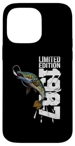 Hülle für iPhone 14 Pro Max Angler Fisch Jahrgang 1987 geboren Geburtstag Zubehör Angeln von Angeln und Zubehör Geschenke Shirts