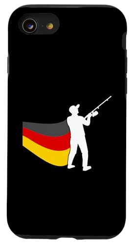 Hülle für iPhone SE (2020) / 7 / 8 Angler Deutsche Flagge Angeln von Angelrute Angler Fischen