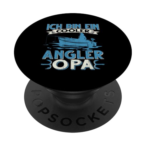 Ich bin ein cooler Angler Opa Fischen Angeln PopSockets Klebender PopGrip von Angler Angel Angeln Angelzubehör Fischer Ajeli