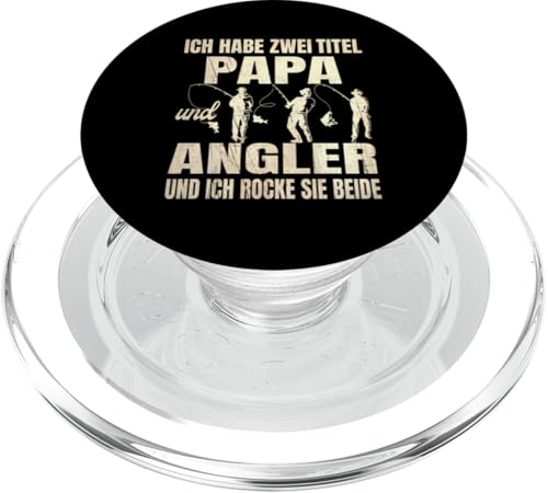 Ich habe zwei Titel Papa und Angler und ich rocke sie beide PopSockets PopGrip für MagSafe von Angler Angel Angeln Angelzubehör Fischer Ajeli