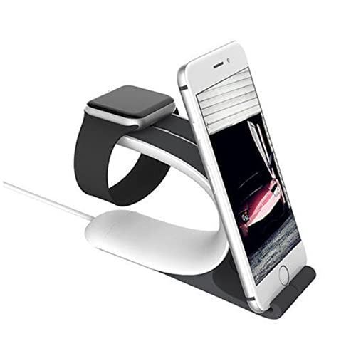 Angoily 2 1 Lade Dock Halterung Für Grauer Ständer Für Smartphone Und Uhr Praktischer Phone Watch Stand Für Kabelloses Laden Und Aufbewahrung von Angoily