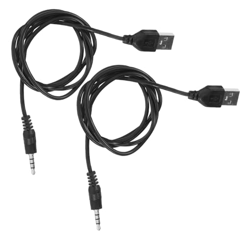 Angoily 2st Ladegerät-adapter Ladekabel Usb-auf-3,5-mm-klinken-audio-adapter Usb-auf-3,5-mm-adapter Usb Auf 3,5 Mm Kabel Usb-3,5-mm-ladegerät Kabel Usb Auf 3,5 Mm 3,5-mm-kabel Pvc Black von Angoily