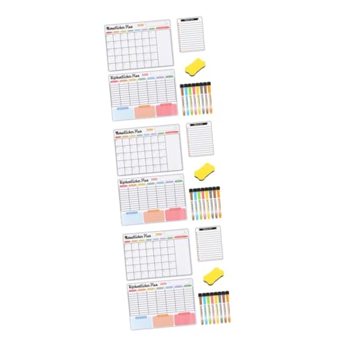 Angoily 3 Sätze Magnetisches Soft-whiteboard Whiteboard-kalender Monatsplaner Wochenplaner Whiteboard Kühlschrank-magnetkalender, Trocken Abwischbar Kühlschrank Kalender Weiß Kunstharz von Angoily