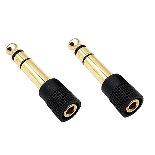 Angoily 5 Stück Mikrofon Stecker Konverter Gitarren Stereo Adapter Goldener Audio Klinken Adapter 65 Mm Auf 35 Mm Stecker Konverter von Angoily