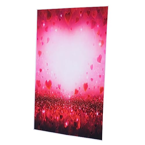 Angoily Hintergrund wandteppich spaß Event Decoration Party Dekoration Photo Background Cloth Brautparty-Dekoration romantische Herzkulisse romantische Kulisse Studiokulisse Vinyl rot von Angoily