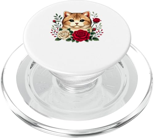 Roses Flowers Munchkin Cat Munchkins Sausage Cat PopSockets PopGrip für MagSafe von Animal Cat Lover Gifts