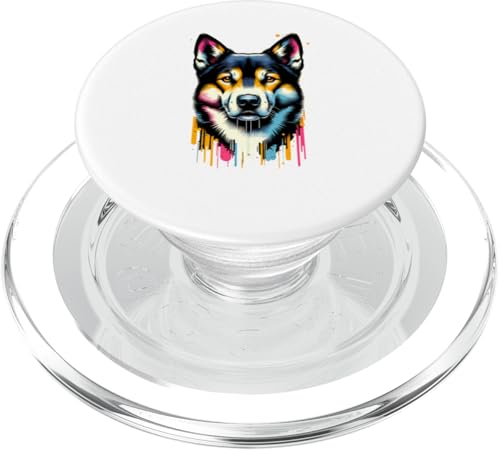 Farbenfrohe Splash Art Canaan Dog PopSockets PopGrip für MagSafe von Animal Dog Lover Gifts