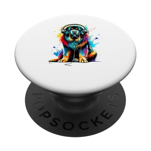 Farbenfrohe Splash Art Tibetan Mastiff PopSockets Klebender PopGrip von Animal Dog Lover Gifts