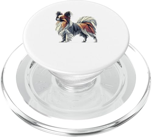 Geometric Art Papillon Dog Continental Toy Spaniel PopSockets PopGrip für MagSafe von Animal Dog Lover Gifts