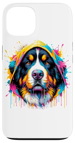 Hülle für iPhone 13 Splash Art Bernese Mountain Dog Berner von Animal Dog Lover Gifts