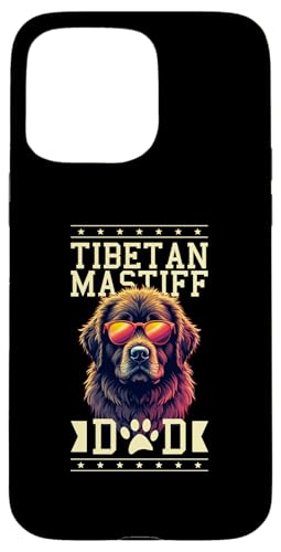 Hülle für iPhone 15 Pro Max Retro Sonnenbrille Tibetan Mastiff von Animal Dog Lover Gifts