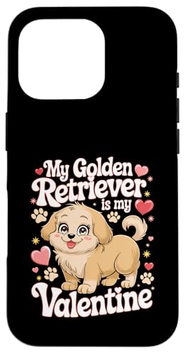 Hülle für iPhone 16 Pro Valentine's Day Golden Retriever GR Dog Goldie von Animal Dog Lover Gifts