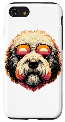 Hülle für iPhone SE (2020) / 7 / 8 Retro Sonnenbrille Old English Sheepdog von Animal Dog Lover Gifts