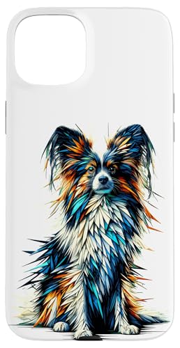 Polygon Art Papillon Dog Continental Toy Spaniel Hülle für iPhone 15 Plus von Animal Dog Lover Gifts