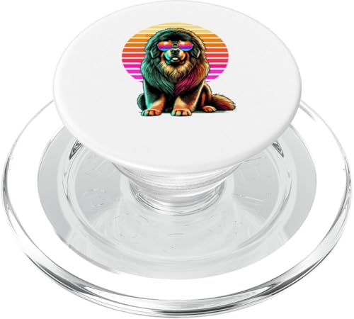 Retro Sonnenbrille Tibetan Mastiff PopSockets PopGrip für MagSafe von Animal Dog Lover Gifts