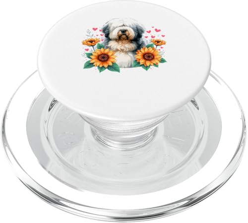 Sunflowers Old English Sheepdog PopSockets PopGrip für MagSafe von Animal Dog Lover Gifts