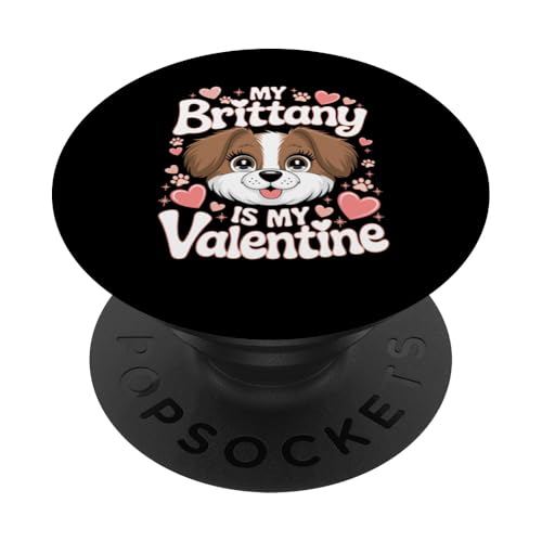 Valentine's Day Brittany Dog Brittany Spaniel Valentines PopSockets Klebender PopGrip von Animal Dog Lover Gifts