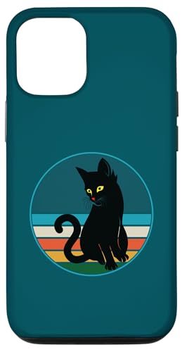 Hülle für iPhone 12/12 Pro Katzen, Retro-Vintage-Stil, Schwarz, Respekt vor Ihrer Katze von Animal Lovers Gifts by LEA