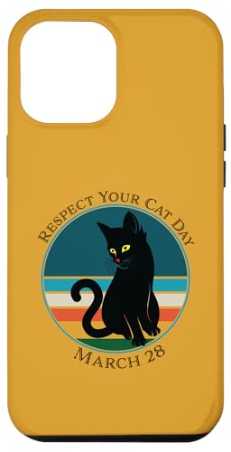 Hülle für iPhone 12 Pro Max Cats Respect Your Cat Day 28. März Retro Vintage von Animal Lovers Gifts by LEA