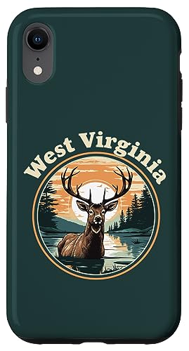 Hülle für iPhone XR West Virginia Männlicher Elch im Wald See Orange Sonnenuntergang von Animal Lovers Gifts by LEA