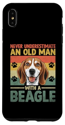 Hülle für iPhone XS Max Unterschätzen Sie niemals einen alten Mann mit einem Beagle-Beagle-Hund von Animal Pet Beagles Beagle Dog Lover Gifts