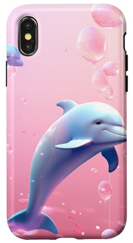 Hülle für iPhone X/XS Delphin Tier Fisch Ballon von Animals Cartoon Pattern Lovers