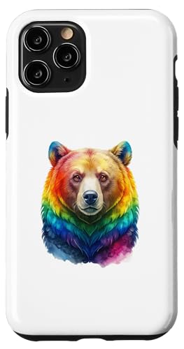 Hülle für iPhone 11 Pro Bear Rainbow Pride Month LGBTQ Bärenliebhaber Herren Damen von Animals Lover Rainbow Pride Flag Men Women Apparel