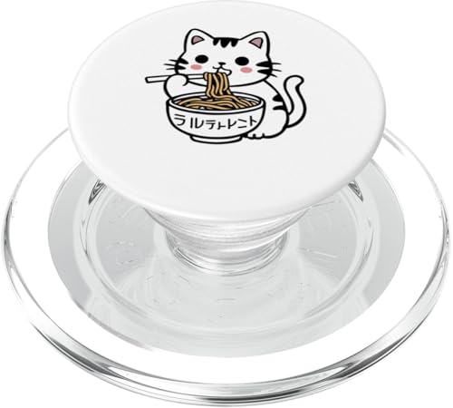 Chibi Kitty Noodles Kuschelige Schnurrhaare und warme Herzen PopSockets PopGrip für MagSafe von Anime Cat T Shirt Gift